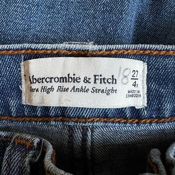 Abercrombie & Fitch Ultra High Rise Ankle Straight Jeans 27/4 y2K Released Hem - Picture 7 of 8